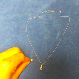 10k White Gold Necklace with Tanzanite Pendant & Matching Ring Set